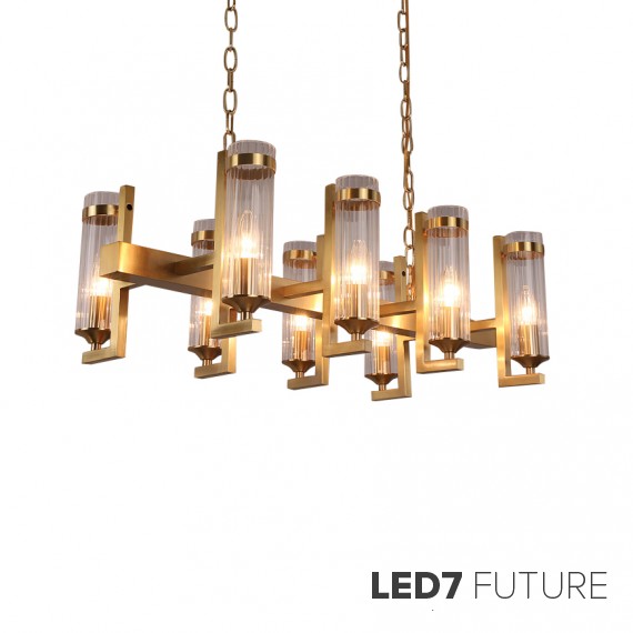 Ritz - Glass Tube X Rectangular Chandelier